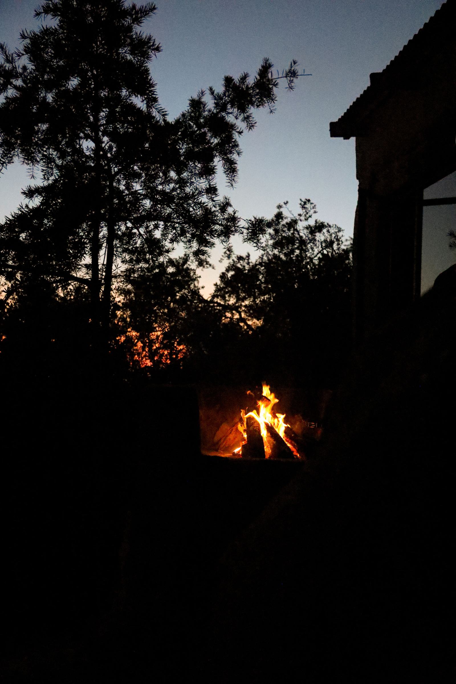 Evening campfire in the Donkieskraal countryside