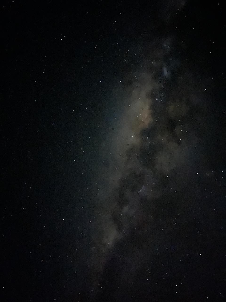 Close view of the Milky Way and stars in the dark sky above Donkieskraal